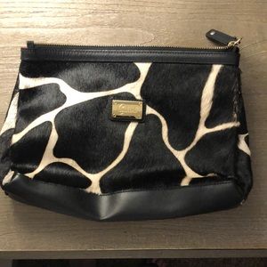 Animal print fur clutch